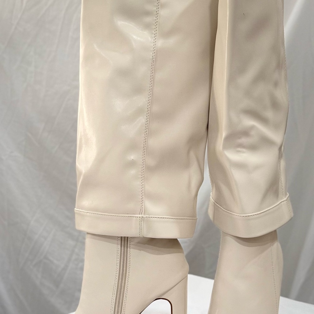 Lulu's Cream Heeled Boots
